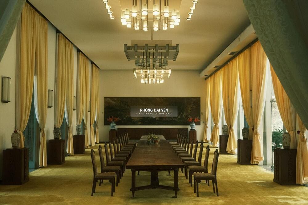 State Banqueting Hall used to host distinguished guests and state dinners during the Republic of Vietnam era (Source: Dinh Doc Lap - Independence Palace)